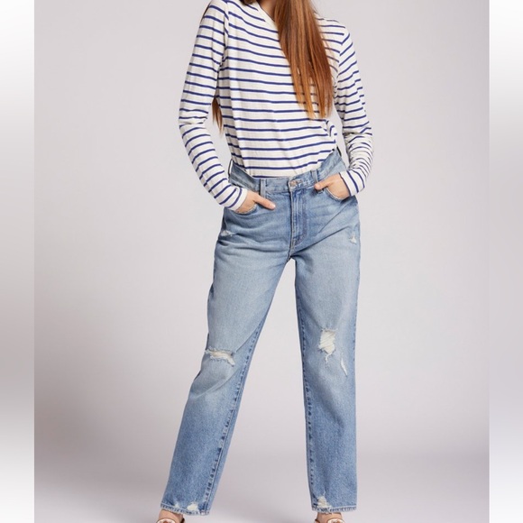 CURRENT ELLIOTT C/E Original Boyfriend Jeans Whitewashed Sunny Destructe… - Picture 2 of 9